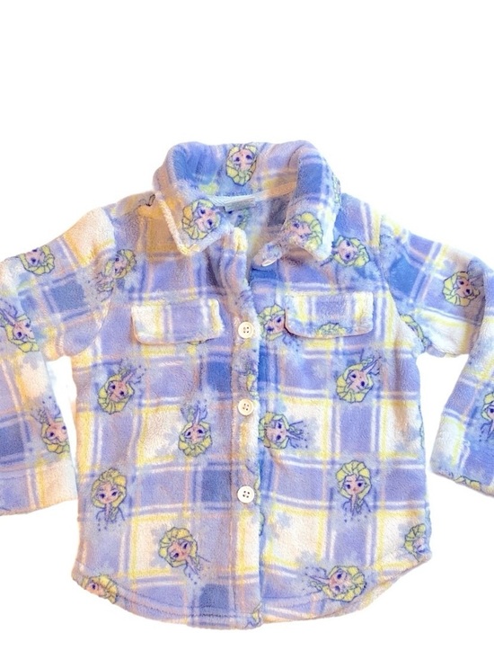 Frozen Other - Disney Frozen Elsa Plaid Fleece Button Up  Jacket Size 3T